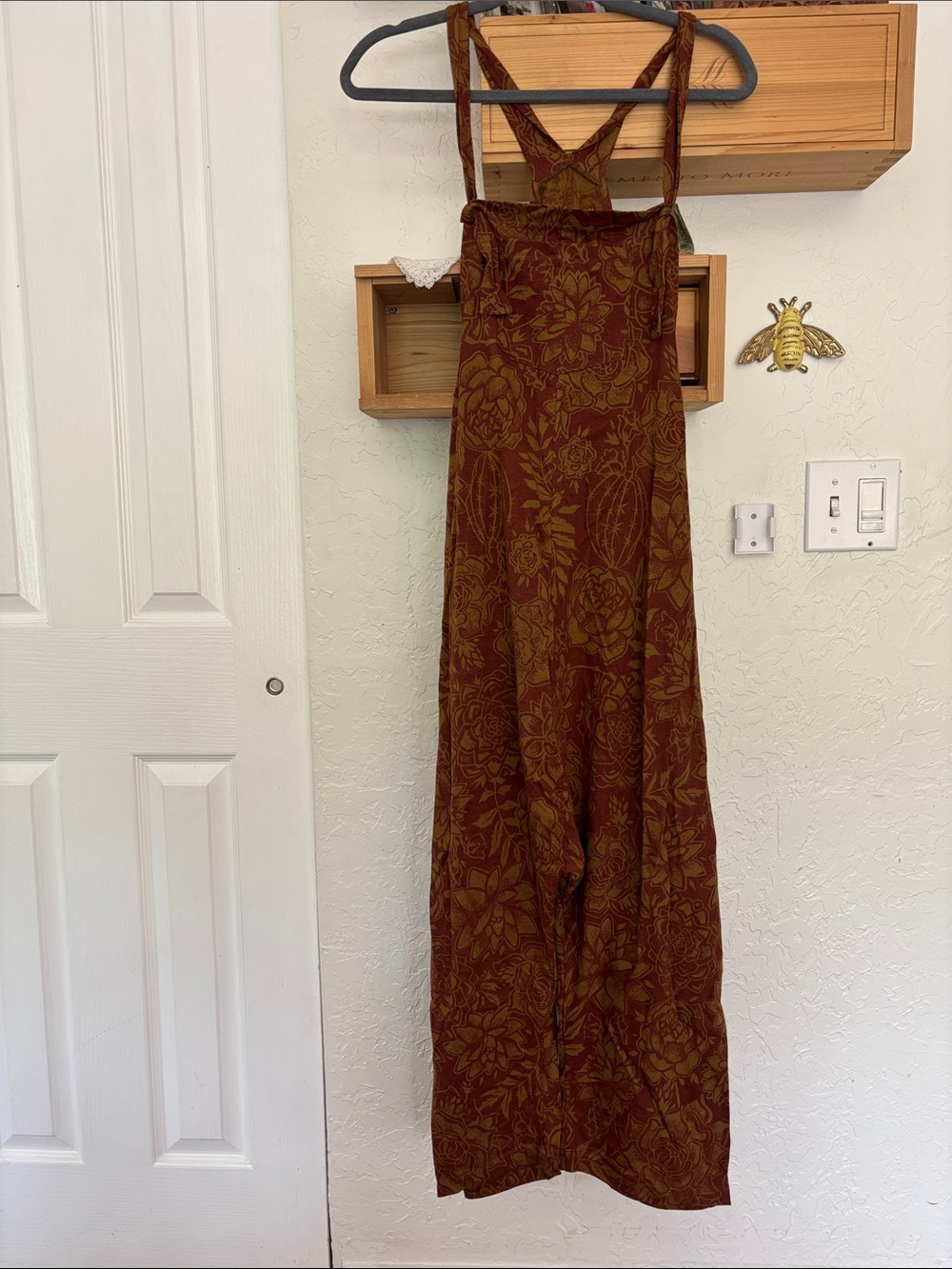 Floral Print Wide-Leg Jumpsuit in Rust/mustard